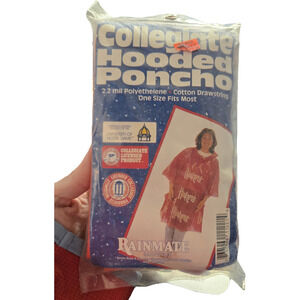 Nebraska Huskers Rainmate Collegiate Hooded Poncho — New Unopened Stadium